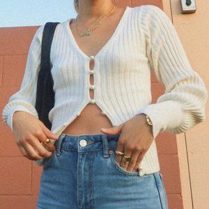 aritzia pearl cardigan